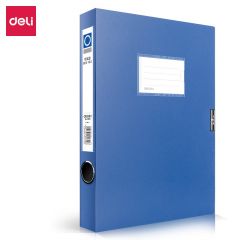 得力（deli） 5602塑料档案盒蓝色背宽35mm 加厚PP粘扣档案盒A4塑料资料盒文件盒文件收纳盒会计凭证文档整理盒